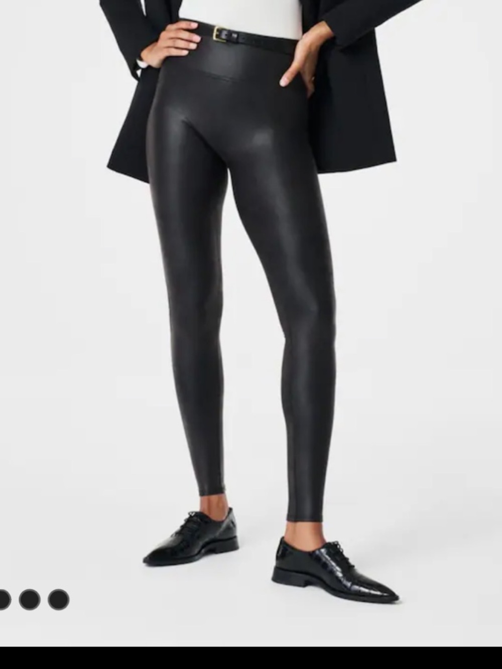 SPANX Faux Leather Leggings Black Size Medium High Rise